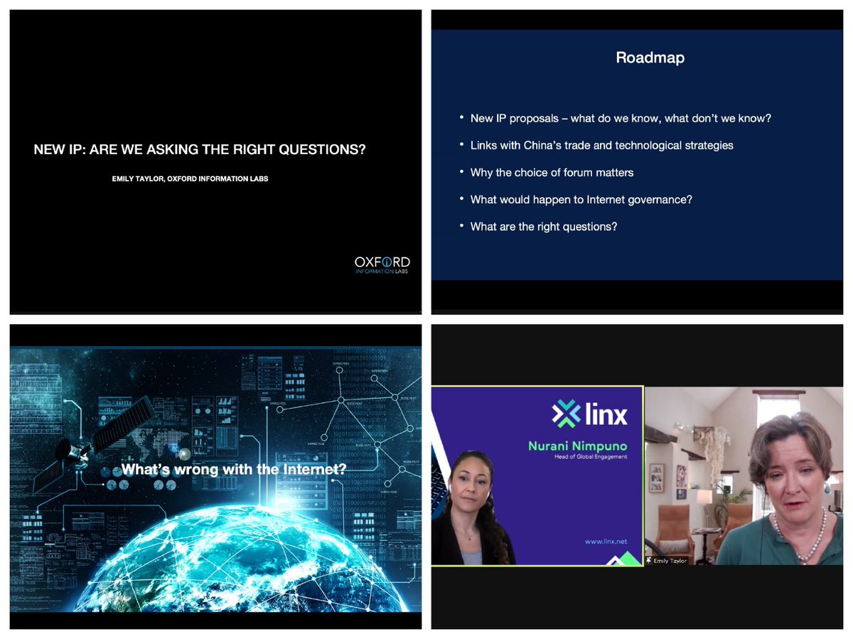 LINX_Network's tweet photo. What a fantastic discussion this morning over at #LINXPresents... Thank you Emily Taylor for sharing your knowledge on this subject. Lots of questions for Emily from our attendees. Did you join us this morning? What are your thoughts on topic of #NewIP? #Internet v #Splinternet https://t.co/9fdyC3KYn5