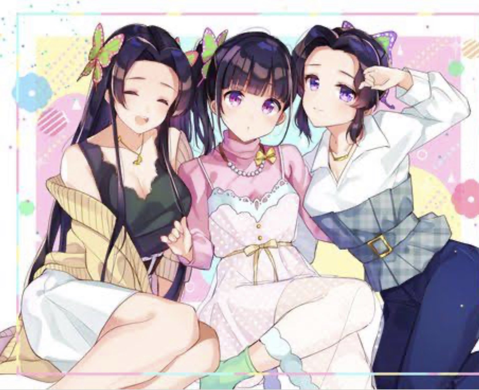 お絵かき大好きな人 在 Twitter 上 胡蝶しのぶ 胡蝶カナエ 栗花落カナヲ 鬼滅の刃 イラスト T Co 6pnsalepon Twitter