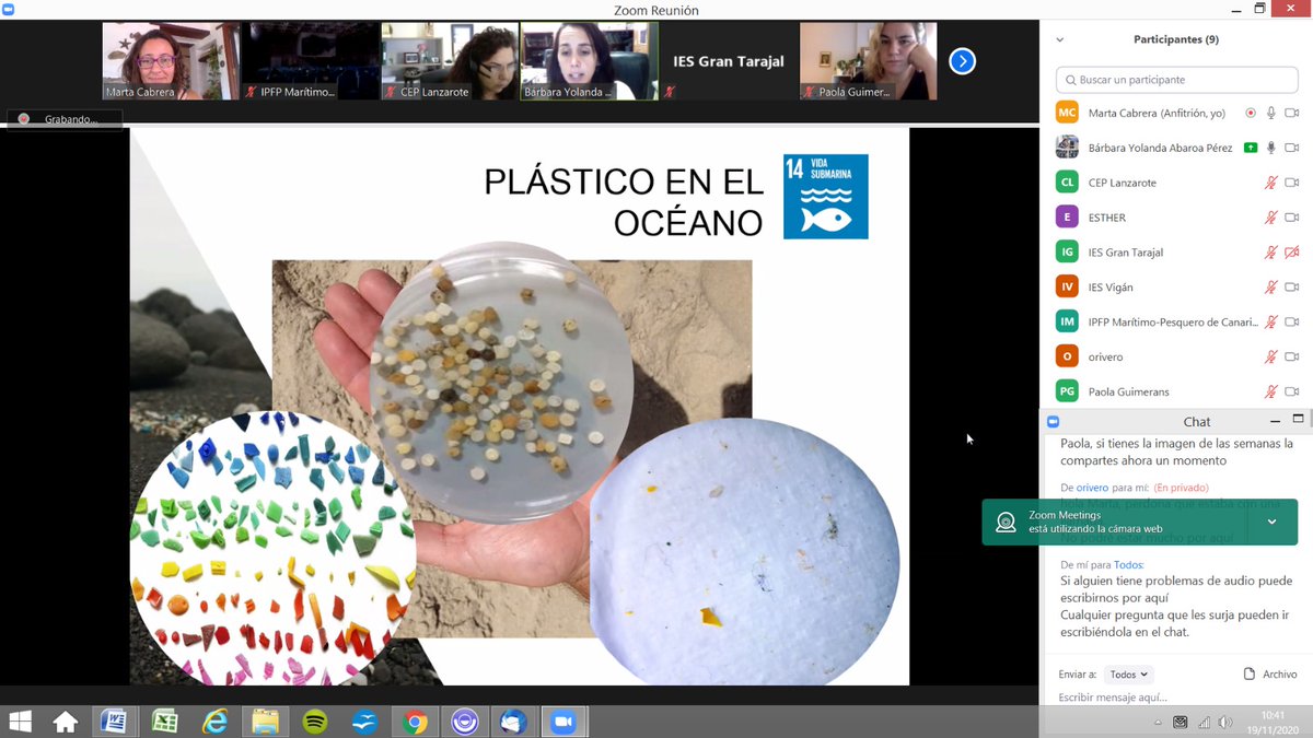 agenciaiisi's tweet photo. Entre alumnado y profesorado, casi un centenar de participantes desde sus aulas conectan con 'LIVE! WEBINARS - RETOS STEAM' para aprender sobre #ODS Vida submarina y #Microplásticos con expertas como Bárbara Abaroa #SCIC20
Apúntate a las próximas sesiones:
https://t.co/MT0mAkbjTb https://t.co/vQVd72uCal