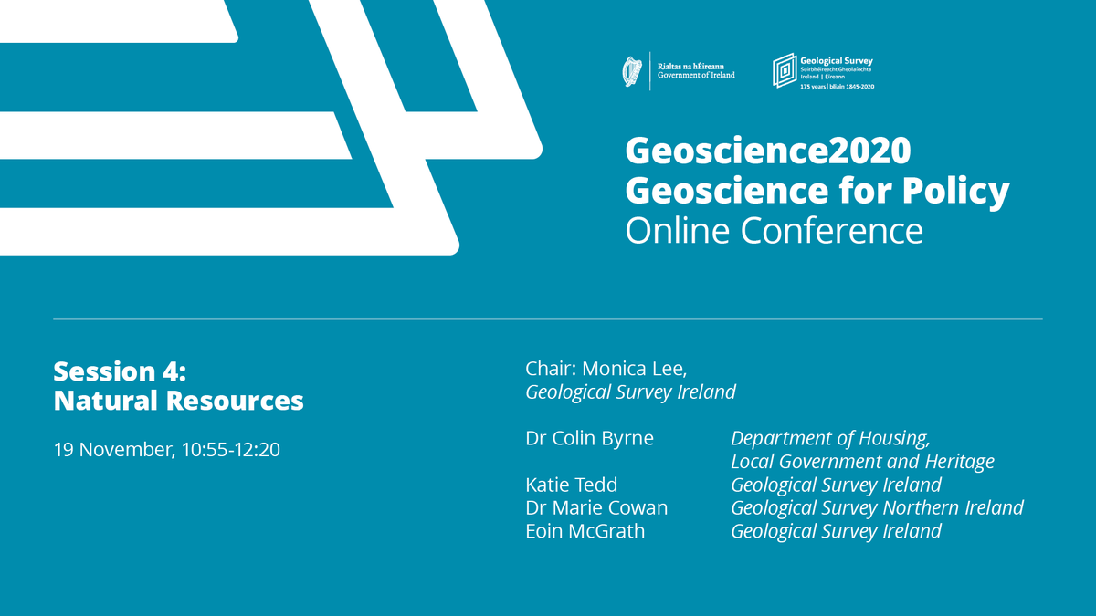GeolSurvIE's tweet photo. The final session of #Geoscience2020 is on.  Natural Resources - water and minerals. https://t.co/TJ7FiaqeGk