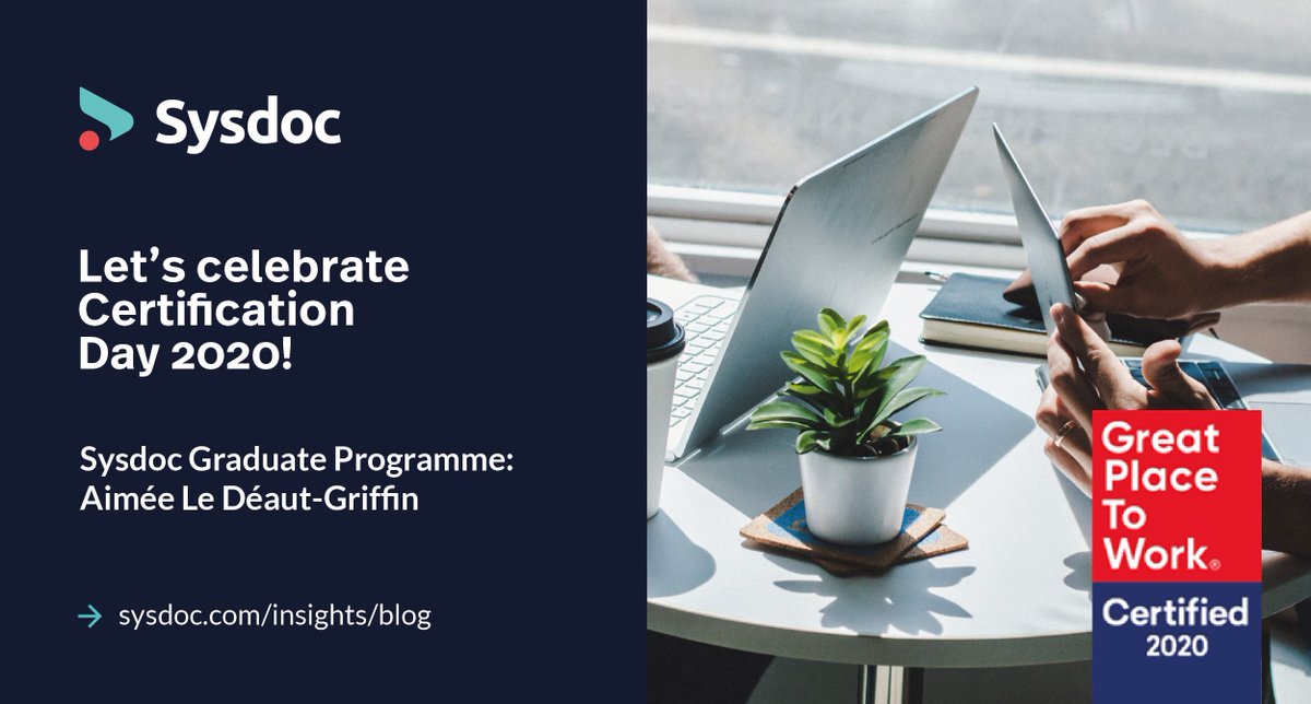 sysdocgroup's tweet photo. As it is 'Celebrate Certification Nation Day' it is a pleasure to hear from one of our Sysdoc Graduates Aimée Le Déaut-Griffin; https://t.co/r7d7pMsEKU

#awesometogether #absoluteintegrity #highenergy #celebratesimplicity #relentlesscommitment #graduate #greatplacetowork2020 https://t.co/ooYElPqqxe