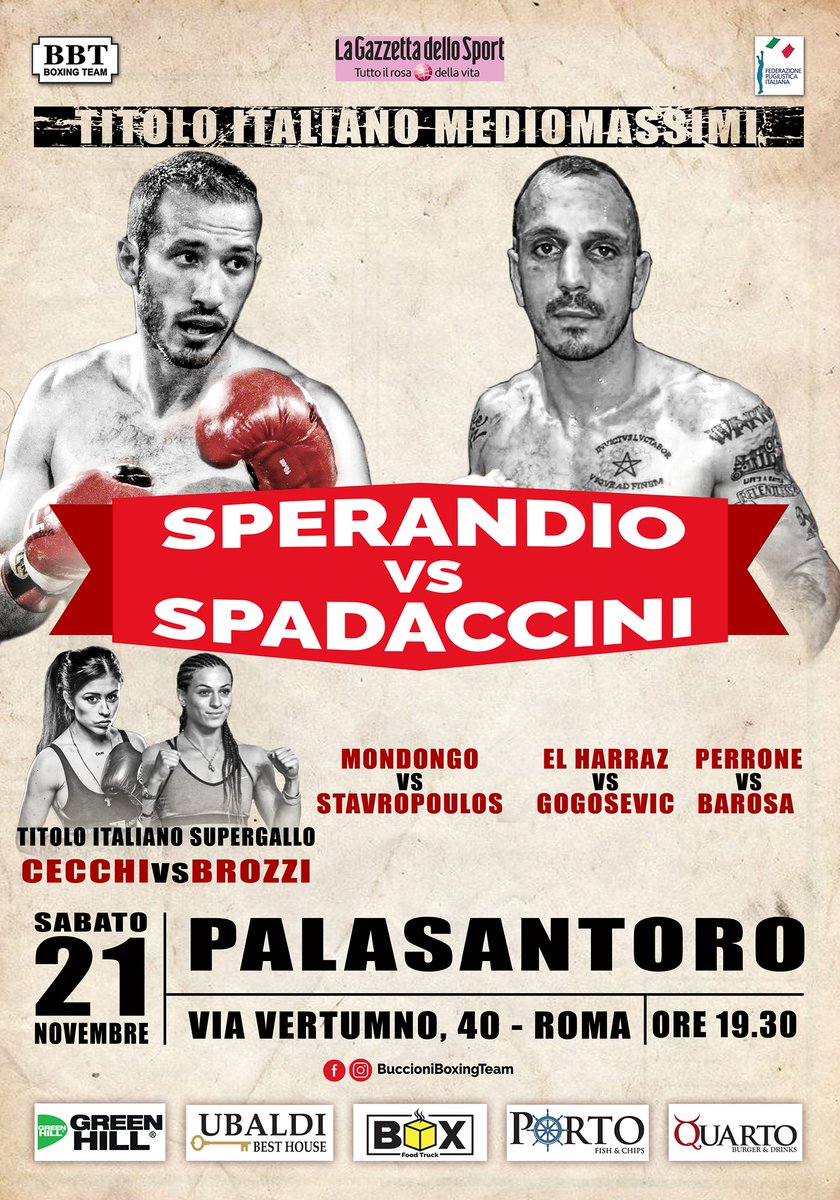 FPIBoxe's tweet photo. 🏆 Roma Boxing Night #BBT
🥊 MASCHILE 🇮🇹 Mediomassimi
🥊 🇮🇹 Femminile Supergallo
📌 Roma
🏟️ PalaSantoro
📅 21/11/2020
📰 Articolo DI PRESENTAZIONE DEL DIRETTORE #BOXERING #AlfredoBruno
💻 DIRETTA STREAMING @Gazzetta_it
e YOUTUBE FPIOFFICIALCHANNEL
🥊 https://t.co/DIEORsGuHW https://t.co/7KbAWvdPSG