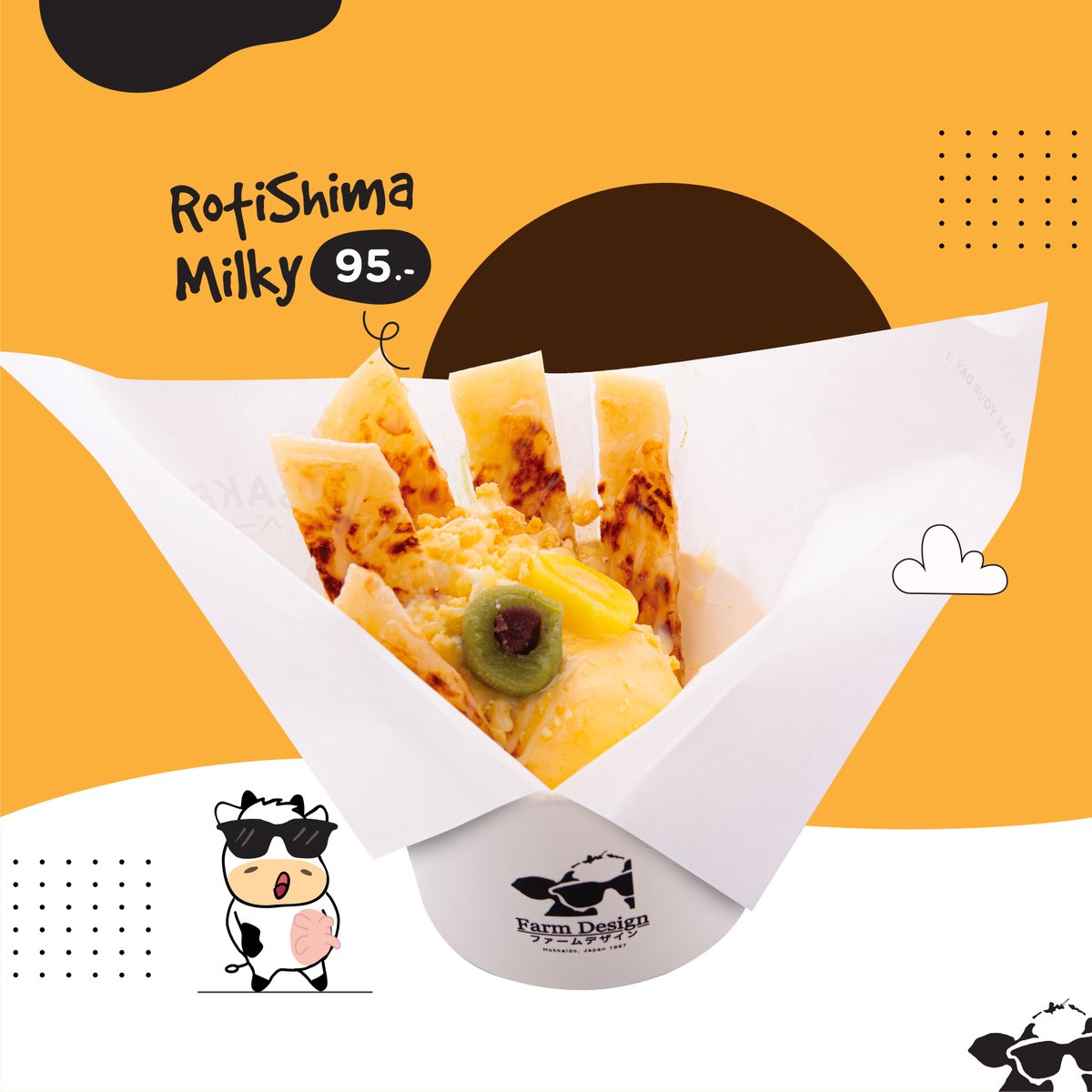 FarmDesignTH's tweet photo. ใหม่❗️พี่มูววว์ขอแนะนำเมนูสุดฟิน "RotiShima" โรตีแป้งกรอบนอก นุ่มใน หอมเนย ทานคู่ไอศกรีม เนื้อเนียนนุ่มทั้ง 3 รสชาติ

ราคา 95.- เท่านั้น ที่ Farm Design สาขา Central Lardprao (2nd Fl.) 17 พฤศจิกายน 2563 - 5 มกราคม 2564 เท่านั้นนะมูววว์ ~

#FarmDesignThailand #Farm2020
#Mooooo https://t.co/7xcEL0ZniU