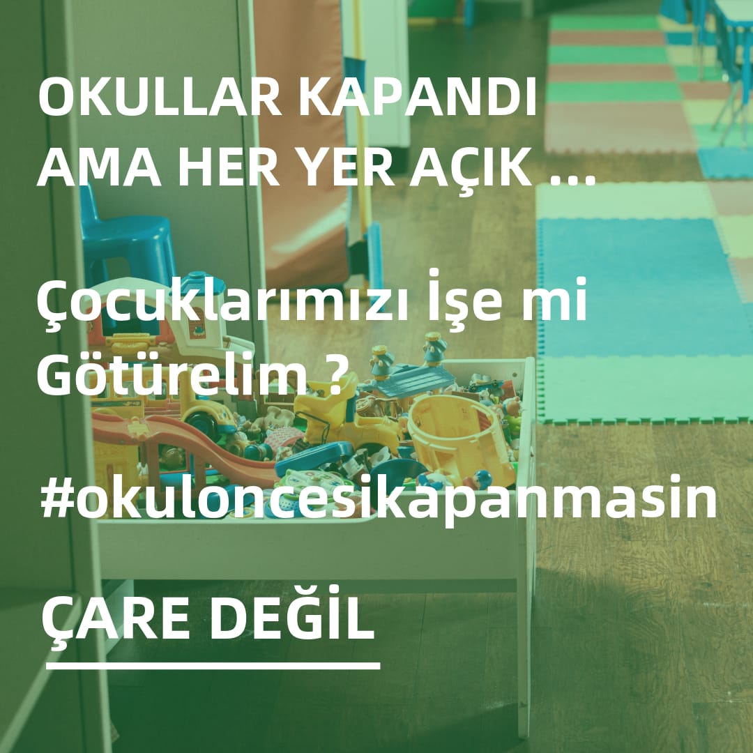 Veliler soruyor: "çocuklarımızı işe mi götüreceğiz?"
Çünkü herkes biliyor ki onlar için en güvenli yer okul!
#okuloncesikapanmasin
<a href="/tcmeb/">Millî Eğitim Bakanlığı</a> <a href="/ziyaselcuk/">Ziya Selçuk</a> <a href="/ailevecalisma/">Cshabakanligi</a> <a href="/ZehraZumrutS/">Zehra Zümrüt Selçuk</a>