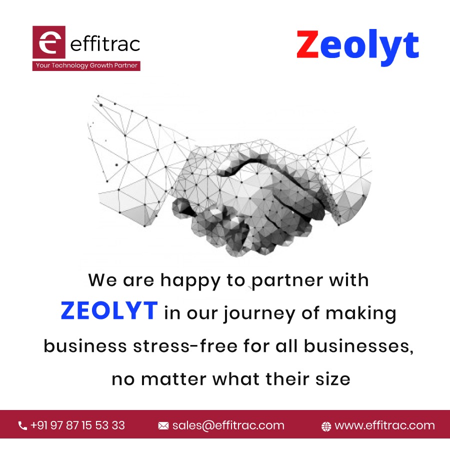 effitrac's tweet photo. Effitrac announces its partnership with @ZeolytV  to offer our full-stack business process technology solutions to MSMEs across the country. https://t.co/jDdFt1tscy