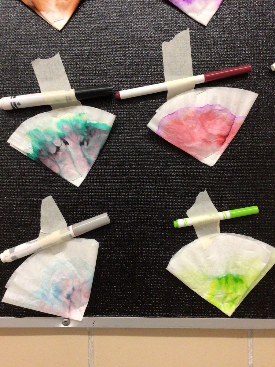 inkster_school's tweet photo. Ms. Forrest’s Kindergarten class learning about colour through  chromatography. https://t.co/WsC6klv45w