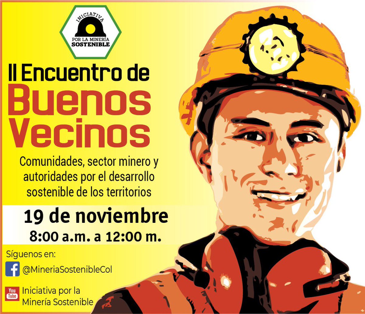 minas_antioquia's tweet photo. #Atención 🔈| A partir de las 8:00 a.m. estaremos presente en el evento #EncuentrosdeBuenosVecinos para dialogar sobre la formalización en la minería y la importancia de la realización de la Ecominería. 

¡ACOMPÁÑANOS! 💚⛏ https://t.co/zK8WviMbX6