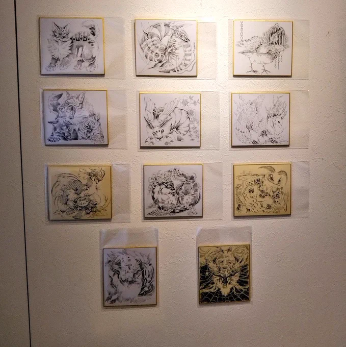 今日はミニ色紙原画の猫のお迎えが決まりました!ありがとうございます!他作品も観に来てくださると嬉しいです。 #あおいたまご展2 