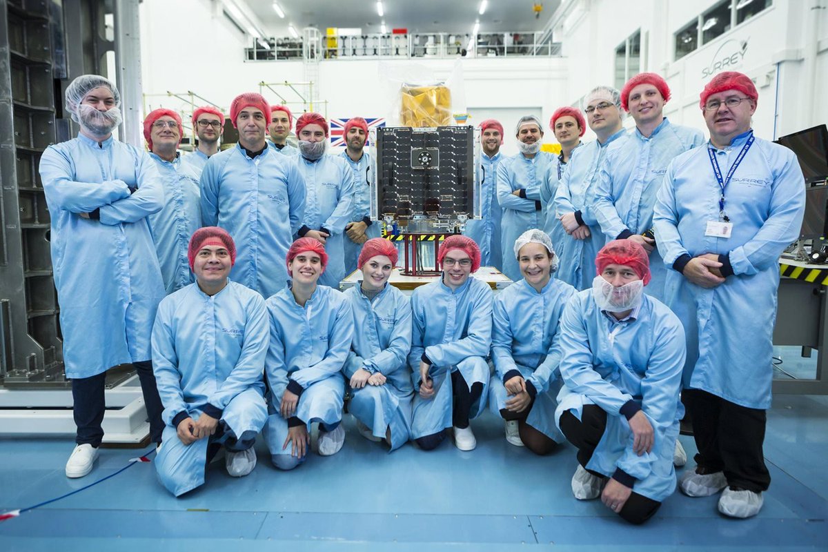 It's no secret that the UK is heavily involved in satellite manufacture. From supplying the larger Airbus chassis to micro- and cube-sats. This is Carbonite-2 from SSTL. Note the size.