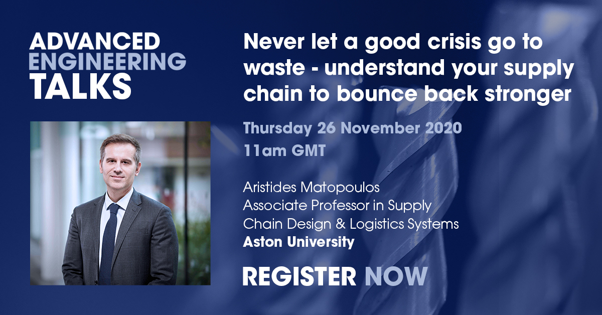 Join us for our next #AETalks session with… Aristides Matopoulos!

This digital session will cover key actions for navigating through the crisis in the short, medium and long term.

Register today 👉 bddy.me/3kTfOCl