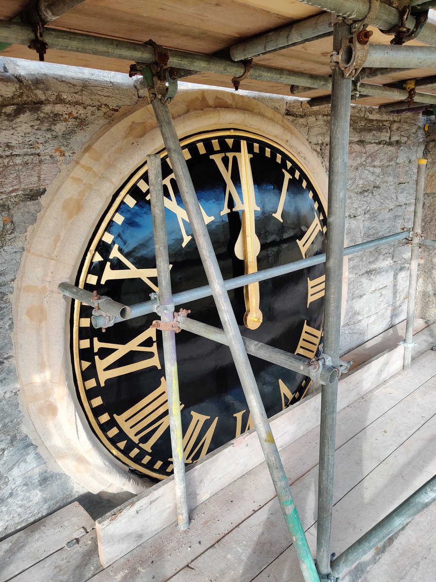 TimeAssured's tweet image. This week our clockmakers have been at @standrews_ply installing four dials we have recently restored, they are definitely looking better then when we took them down.