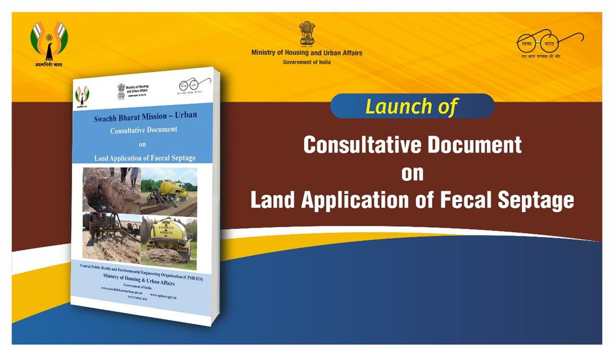 MoS H&amp;UA <a href="/HardeepSPuri/">Hardeep Singh Puri</a> launched "Consultative Document on Land Application of Fecal Septage” at the 'Safaimitra Suraksha Challenge' event.#MyCleanIndia 
<a href="/SwachhBharatGov/">Swachh Bharat Urban</a> @milindias <a href="/lochan_sehra/">Lochan Sehra IAS</a> <a href="/CMOGuj/">CMO Gujarat</a> <a href="/InfoGujarat/">Gujarat Information</a>