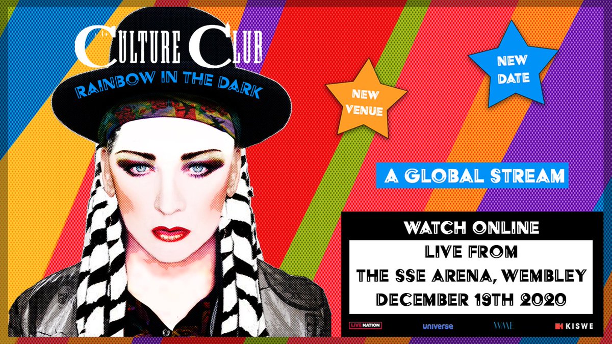 New // @RealCultureClub have announced that a limited amount of socially distanced audience tickets will be available for their ‘Rainbow in the Dark: A Global Stream’ show. Tickets on sale 10am Friday: https://t.co/65N64X4wO2 https://t.co/v0koELkysD