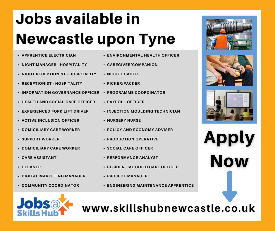 #NorthEastJobs - looking for a job in Newcastle? Visit skillshubnewcastle.co.uk for all our latest opportunities! #employment #jobs #vacancies #applynow