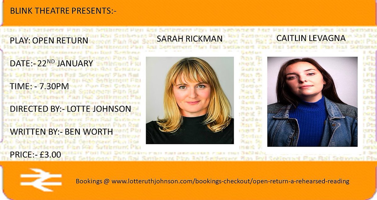 BlinkTheatre's tweet photo. 📢 Exciting news!!! 📢
We're showing a rehearsed reading of the incredible new play #OpenReturn by @BenWorth23
Directed by @JohnsonLotte
Actors: @CaitlinLavagna and @SarahRickman_
22nd Jan
7.30pm
Zoom
£3 (all proceeds to artists)
Book your tickets:
https://t.co/OZTWZqksT9 https://t.co/v729UARAoq
