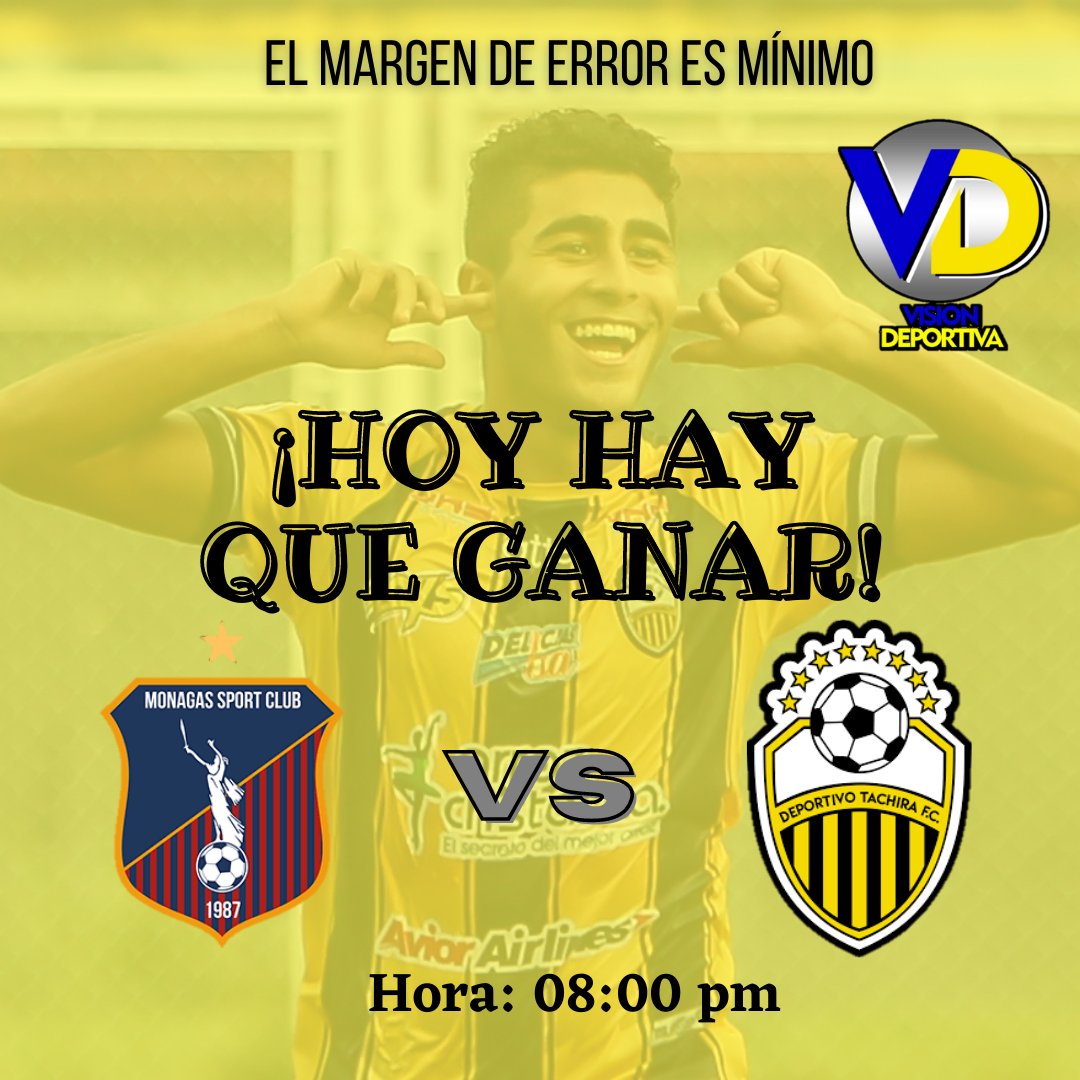 VisionDva's tweet photo. #DTFC || Hoy juega el aurinegro 🎺

@Monagas_SC vs @DvoTachira 🏁
Estadio: Agustín Tovar "La Carolina" 🏟
Hora: 08:00 pm ⏱
En vivo por: Dvotachira 💻 Tves 📺 https://t.co/XYQYogqfSg