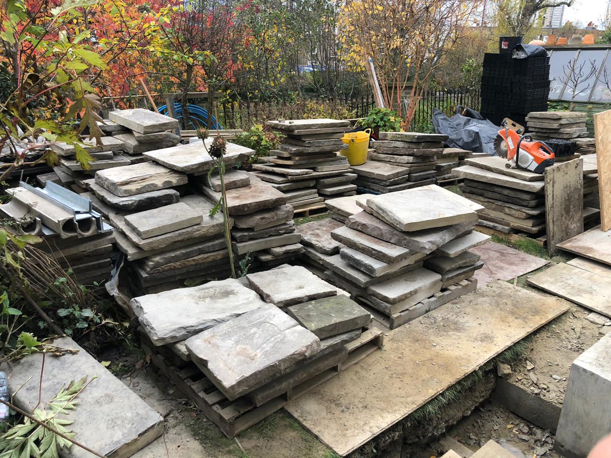 Our latest project is underway in Kensington, London. This particular high-end client wants us to work with #reclaimed Yorkstone, making it a an ideal #solution for this patio. Have you got a project in mind that requires a professional partner? #Construction #landscapedesign