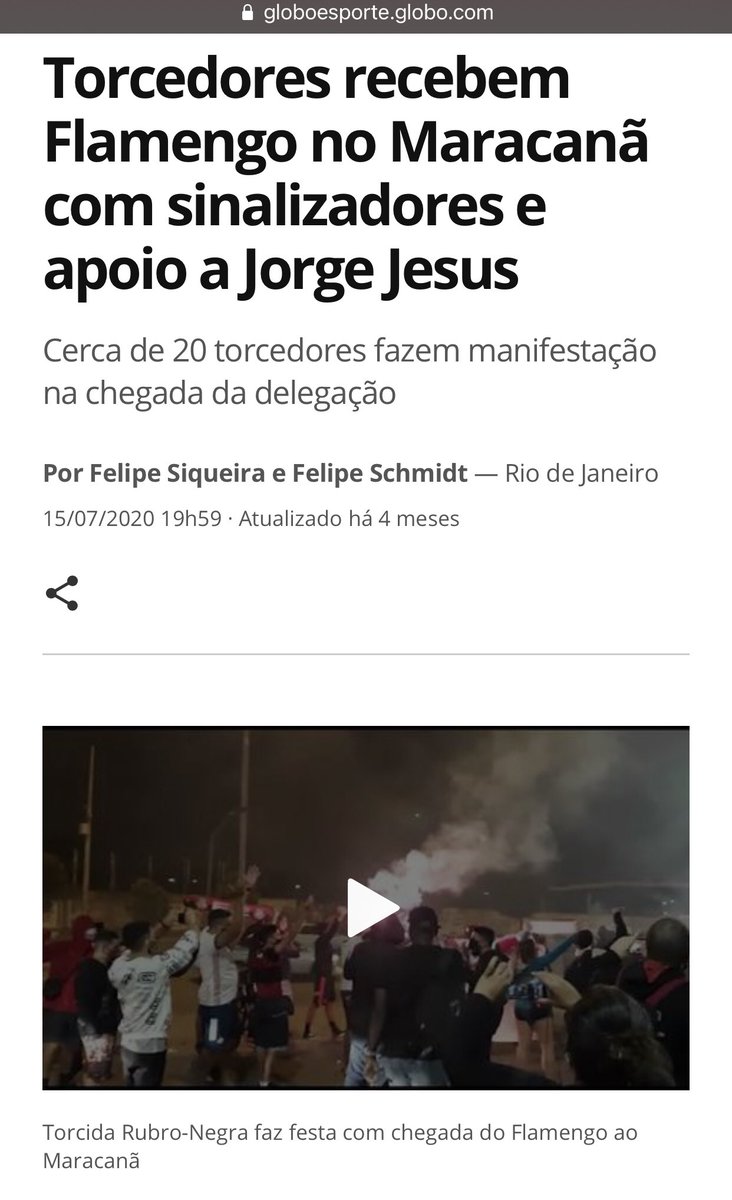 fernandolopo's tweet photo. Como são as manchetes do @geglobo sobre manifestações de torcida com aglomeração? Depende da torcida... https://t.co/bXCdYKrWWK