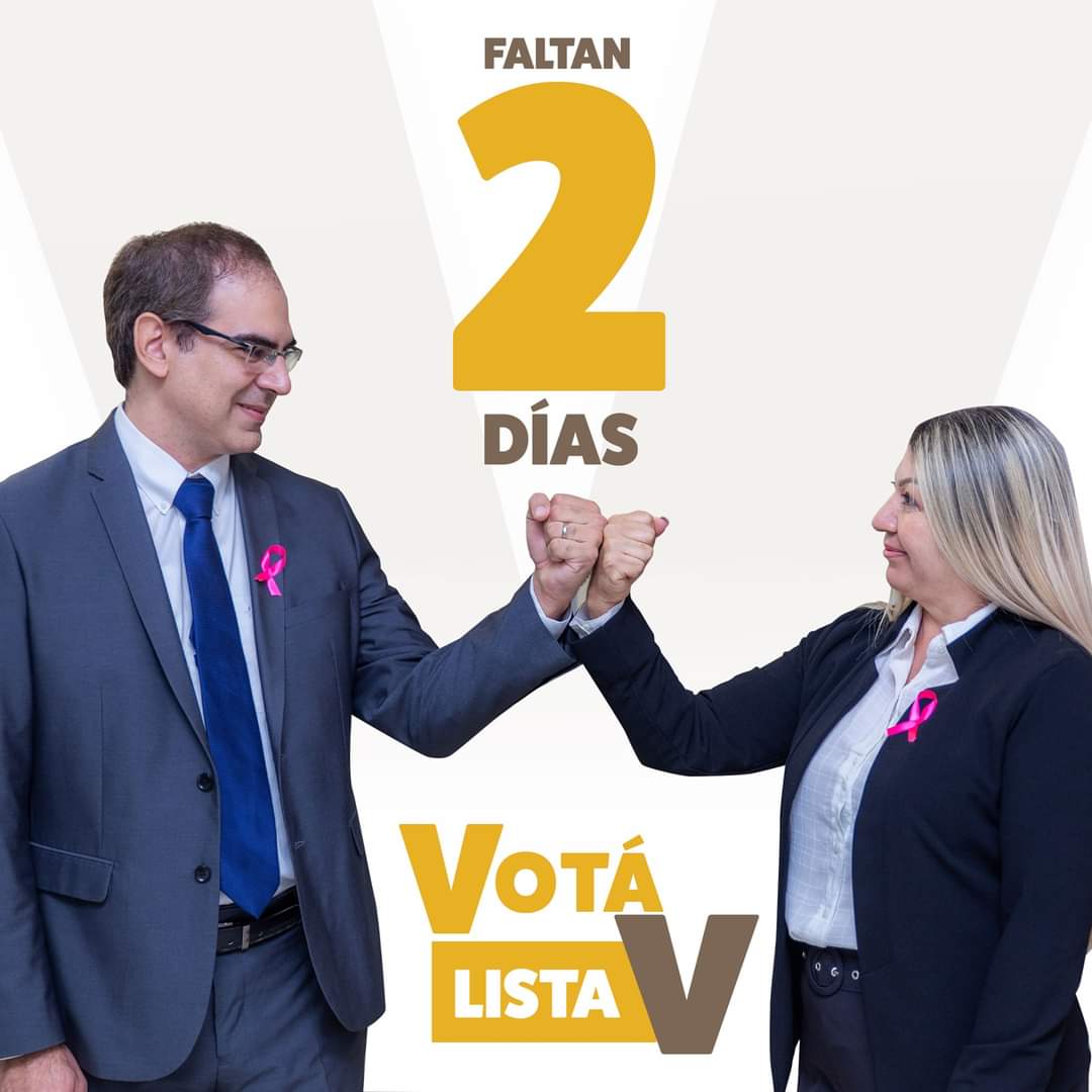 josevalpy's tweet photo. Faltan 2 días para Votar por la #ListaV✌️ y llevar a los #IndependientesAlConsejo🇵🇾
¡Con la Dra. Casco, somos 2 candidatos en representación de los pasilleros!
¡Ella es una excelente profesional, una gremialista y luchadora en el Alto Paraná! #MeRepresenta
#ValenzuelaCasco https://t.co/UglurL8Eo1