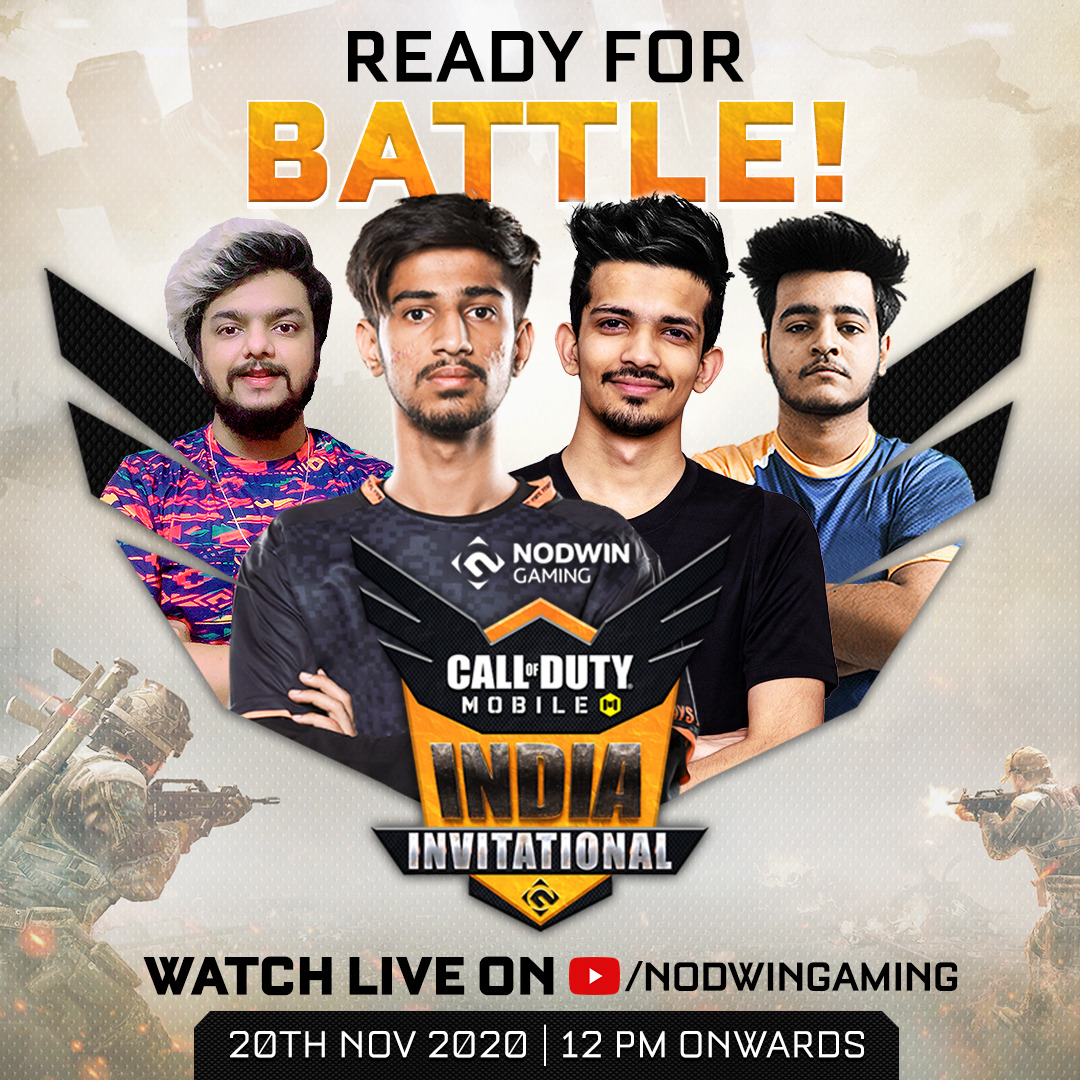 NodwinGaming's tweet photo. Gear up to witness some amazing CODM action!! 🔥
Action goes LIVE tomorrow 12 PM onwards,
We've also got a special annoucement lined up for all CODM Fans!
🔗https://t.co/exwKhqLogN
#CoDMobile #CODMII #CODMinvitational https://t.co/6IIWw3O0yY
