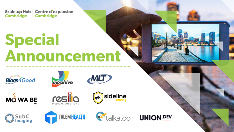 entrevestor's tweet photo. ICYMI: @NSBI has named 10 East Coast companies to #ScaleUpHubCambridge 2020-2021: #BLOQS4CANADA #Mowabe @SubCImaging @Introhive #Resilia @HealthTalem @MLT_Canada
@sideline_learn #Talkatoo #Uniondev https://t.co/l0mI9DyR8E https://t.co/43XGIBe7na