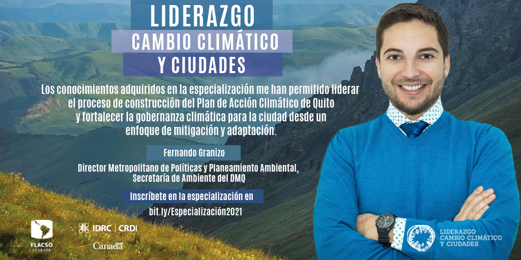 Lideresclima's tweet photo. #InvestigaciónAplicada #CambioClimático | Conoce a nuestros alumnos graduados:

💁🏽‍♂️ Fernando Granizo, Director Metropolitano de Políticas y Planeamiento Ambiental, @ambientequito https://t.co/8hdocJWvCi