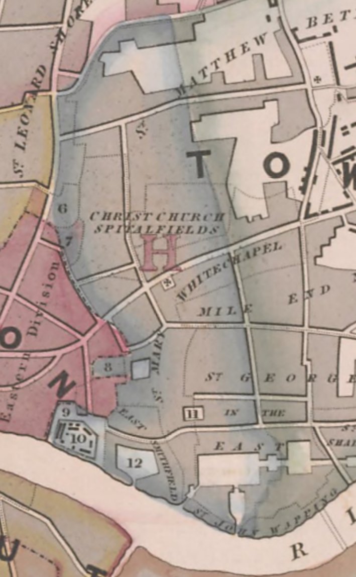 We're marking  #HistDay20 with another in our occasional series of  #MuseumBeats. This time, we're donning our virtual boots for a tour of H ( @MPSWhitechapel) Division, one of the first 17 territorial divisions formed in 1829-30, initially bounded by the City and ... (1837) (1/n)