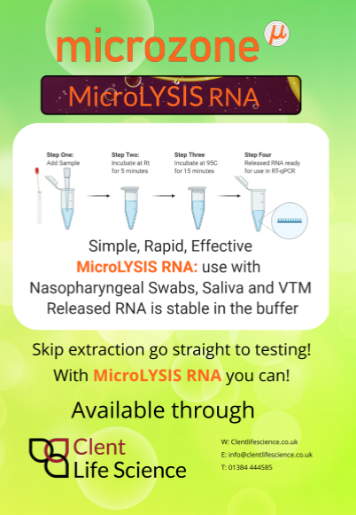 MicrozoneLtd's tweet photo. If you are involved in testing for Covid-19 Microzone MicroLYSIS RNA offers an effective alternative to time consuming and expensive RNA extractions.  Give us a call or drop us an email for more details. #COVID19 #Covid_19 #coronavirusuk #CoronaVirusUpdates https://t.co/OZhcnkFar6