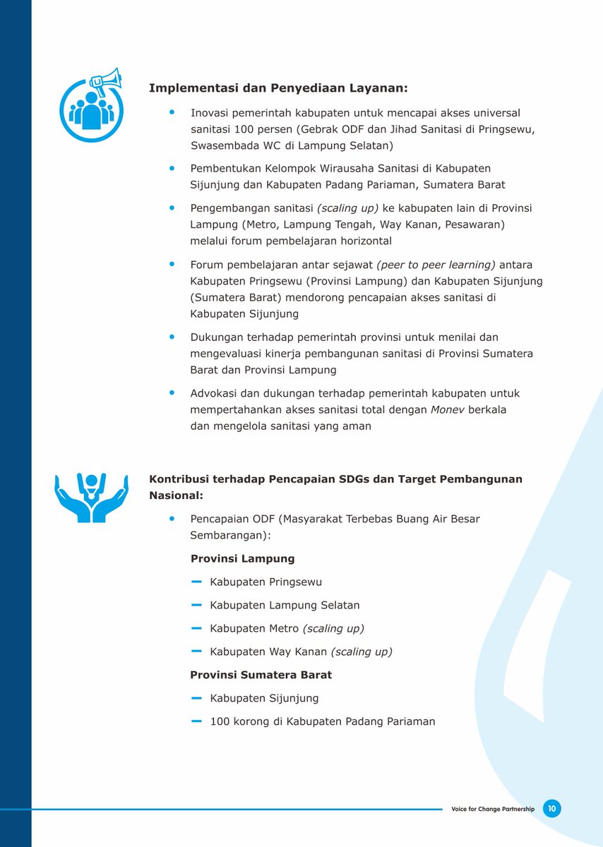Through 5 years program, #Voice4Change supports #sanitation development in Indonesia. 5 District #ODF in West Sumatera &amp; Lampung! Learn our achievements for the #WorldToiletDay celebration! <a href="/SNVworld/">SNV - find us on Bluesky as snv.org</a> <a href="/SNV_WASH/">SNV WASH</a> <a href="/PKBISumbar/">PKBI Sumatera Barat</a> <a href="/lp2m_padang/">LP2M</a> <a href="/ykws_official/">YKWS_OFFICIAL</a> <a href="/MitraBentala/">Mitra Bentala</a>