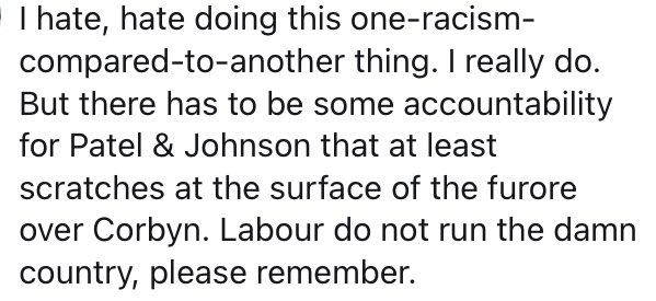 The temptation is to go “LOL you only just noticed”, but this is at least one million voters here: nice liberals who are switched on enough to notice a high profile racism scandal hammering the left, but not enough to smell a rat when the right skates on deporting black people.