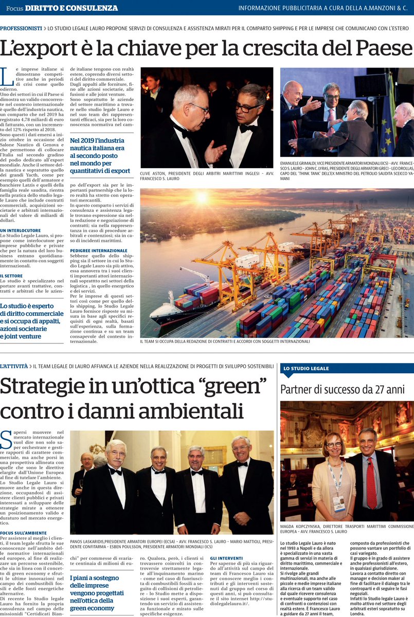 L’export è la chiave per la crescita del Paese
studiolegalelauro.it/lexport-e-la-c…
<a href="/repubblica/">Repubblica</a> 
<a href="/ShippingLauro/">Shipping and the Law</a> 
<a href="/ShippingLawFirm/">Shipping Law Firm</a>