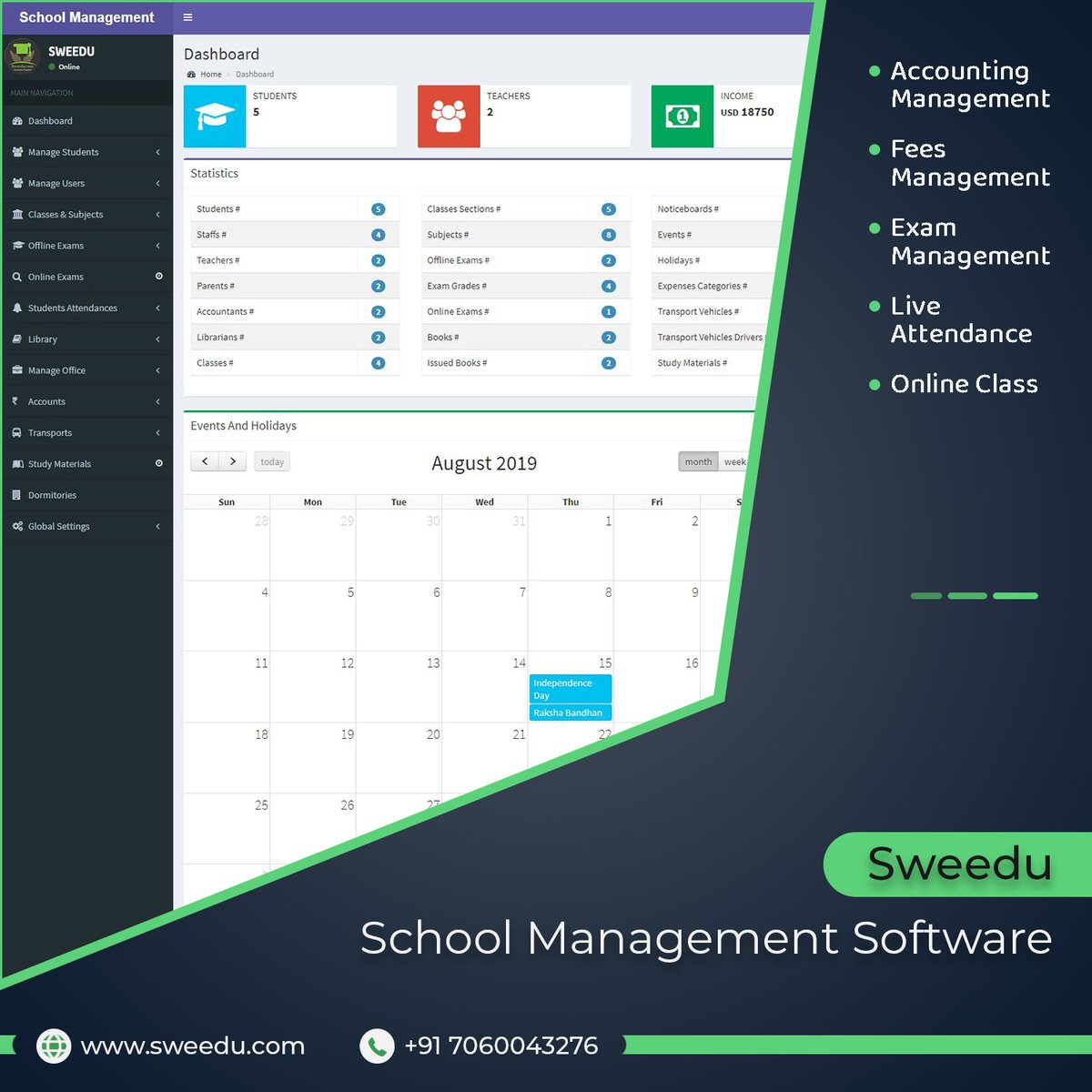 sweedu_erp's tweet photo. For School Management Software visit: https://t.co/OtUBw0vsOe
 
Also, don't forget to register for a Free 1 Year subscription of software on our website. 

#schoolmanagementsoftware #schoolsoftware #onlineschoolsoftware #schoolerpsoftware #sweedu #sweeduerp https://t.co/2NVgy0sGSK