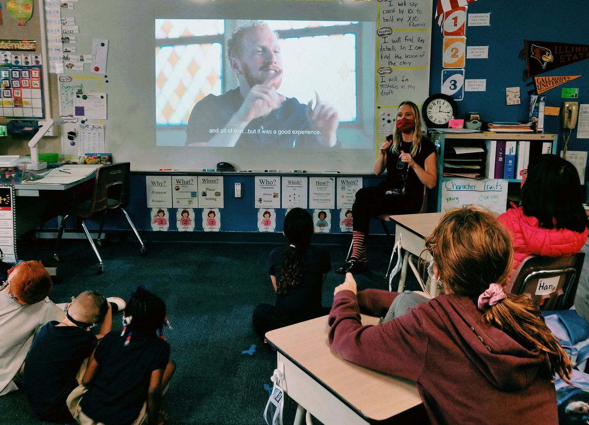 CannellaDhh's tweet photo. As part of #GreatAmericanTeachIn we are watching videos made by Deaf professionals! #DeafCan #CometCountry @CannellaElem @Fletche18072035 @Ms_McClellanDHH @MsLawrencePreK https://t.co/Ne1bVbWcBo