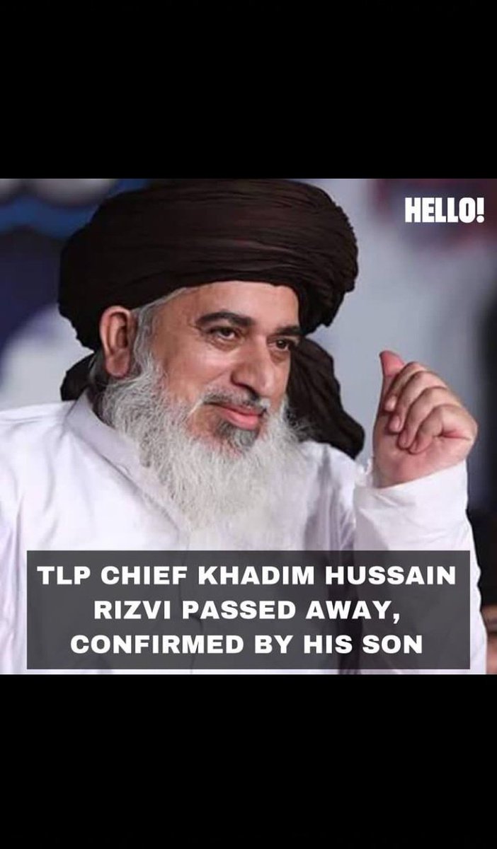 umaimakhanhere's tweet photo. Don't know what to say...
But jitna inho ne fasad kiya he ab tak, Allah wo sab maaf krky inhy jannat me jaga dy.
Ameen
#KhadimRizvi #TLP #rip #thursdayvibes #thursdaymorning https://t.co/bunlMHsAZU
