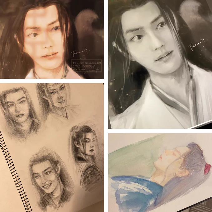 @Blover67870548 Thank you, 阿雅 ☺️ I don't know why, but I was drawing him all day yesterday 🤣 All are unfinished 🐰💫 
