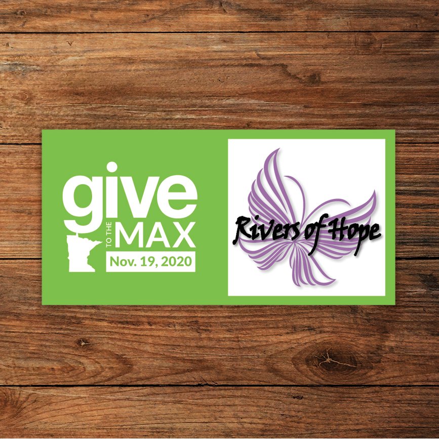 It is here! Today is Give to the Max Day, the Great Minnesota Give Together! A day when you can make a difference for Rivers of Hope and help us respond to these ever-changing times. Please visit us at our Give Mn page and donate now! givemn.org/organization/R…