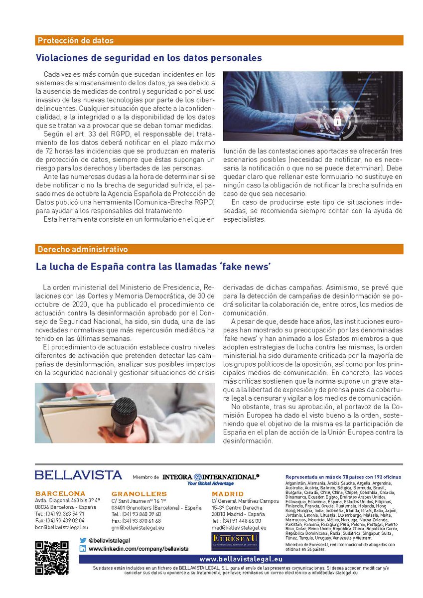 Ya tenemos la BELLAVISTANEWS DE NOVIEMBRE 2020! con información <a href="/fiscal/">D. Thomas Griep</a>, @laboral y <a href="/legal/">Legal</a>