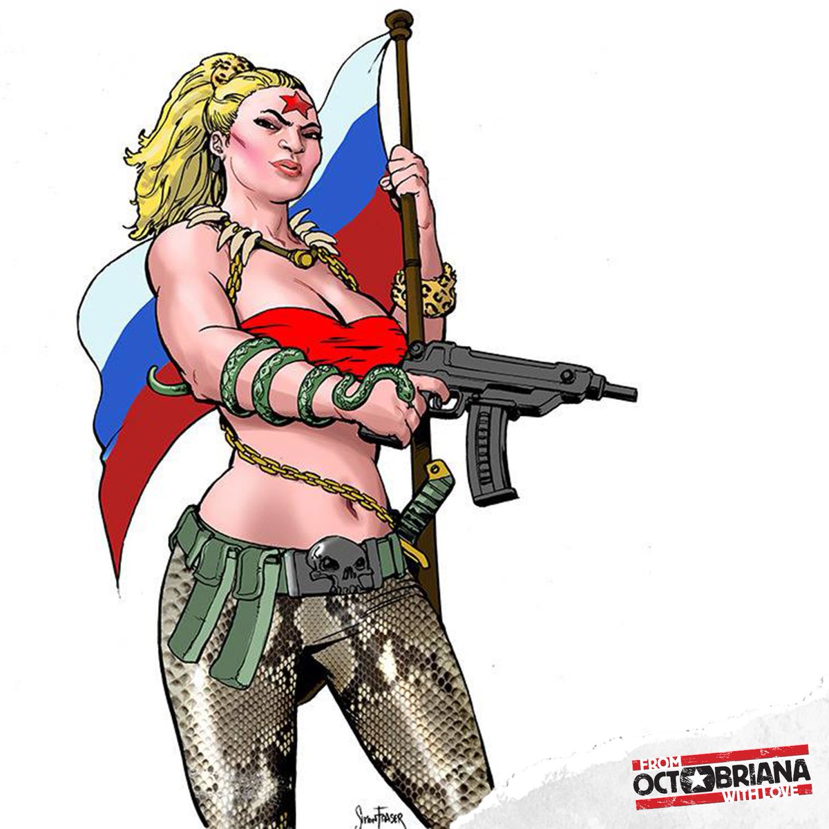 Here's a rendition of #Octobriana from <a href="/2000AD/">2000 AD Comics</a> alumni <a href="/simonfraser/">Nigel Gibson</a>.

#2000ad #indiecomics