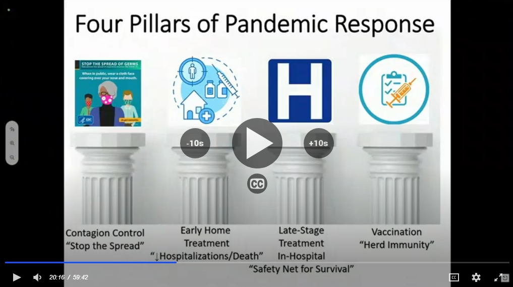"Le 4e pilier,le  #vaccin n'est pas prêt mais cette audience est sur le traitement  #COVID19 tôt. Le 2e pilier est une opportunité de 2 semaines pour traiter le virus et nous n'entendons RIEN là-dessus. D'autres pays traitent avec de très bons résultats et on n'entend rien..."