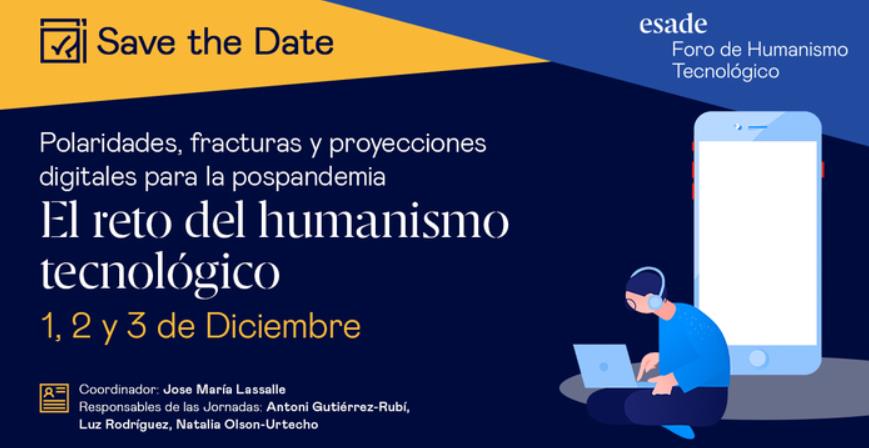 El Foro de #HumanismoTecnológico <a href="/ESADE/">Esade</a> dirigido por José María Lassalle impulsa estas👉 Conversaciones online sobre el futuro ético de la revolución digital (1, 2 y 3 de diciembre) bit.ly/35IJLAq que coordinamos <a href="/rodriguezluz_/">Luz Rodriguez</a> , <a href="/olsonurtecho/">Natalia</a> y un servidor.