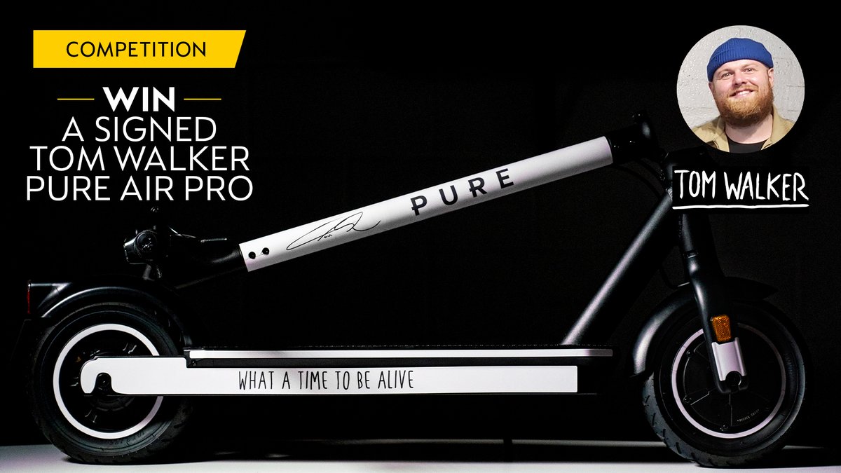 pureelectric_uk's tweet photo. WIN AN EXCLUSIVE TOM WALKER PURE AIR PRO E-SCOOTER – WORTH £579!
⁣
Enter today to have a chance of winning a signed, custom, Tom Walker Pure Air Pro! 
⁣
Go to: https://t.co/KACgH5jMKJ
⁣⁣
#pureairpro #pureelectricnow @IamTomWalker https://t.co/ynd3cXW2Iw