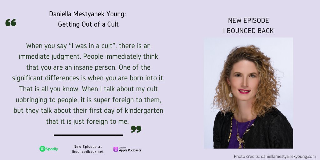 ibounced_back's tweet photo. 📢 If you haven't done so, check out our latest episode with @daniellamyoung 

She was born into a religious cult, which she left at the age of 15, to start her life alone in the US.

🎧Listen to her incredible story on all podcasting platforms or on https://t.co/zFvn63c9JY https://t.co/7O5eJ1Dh66