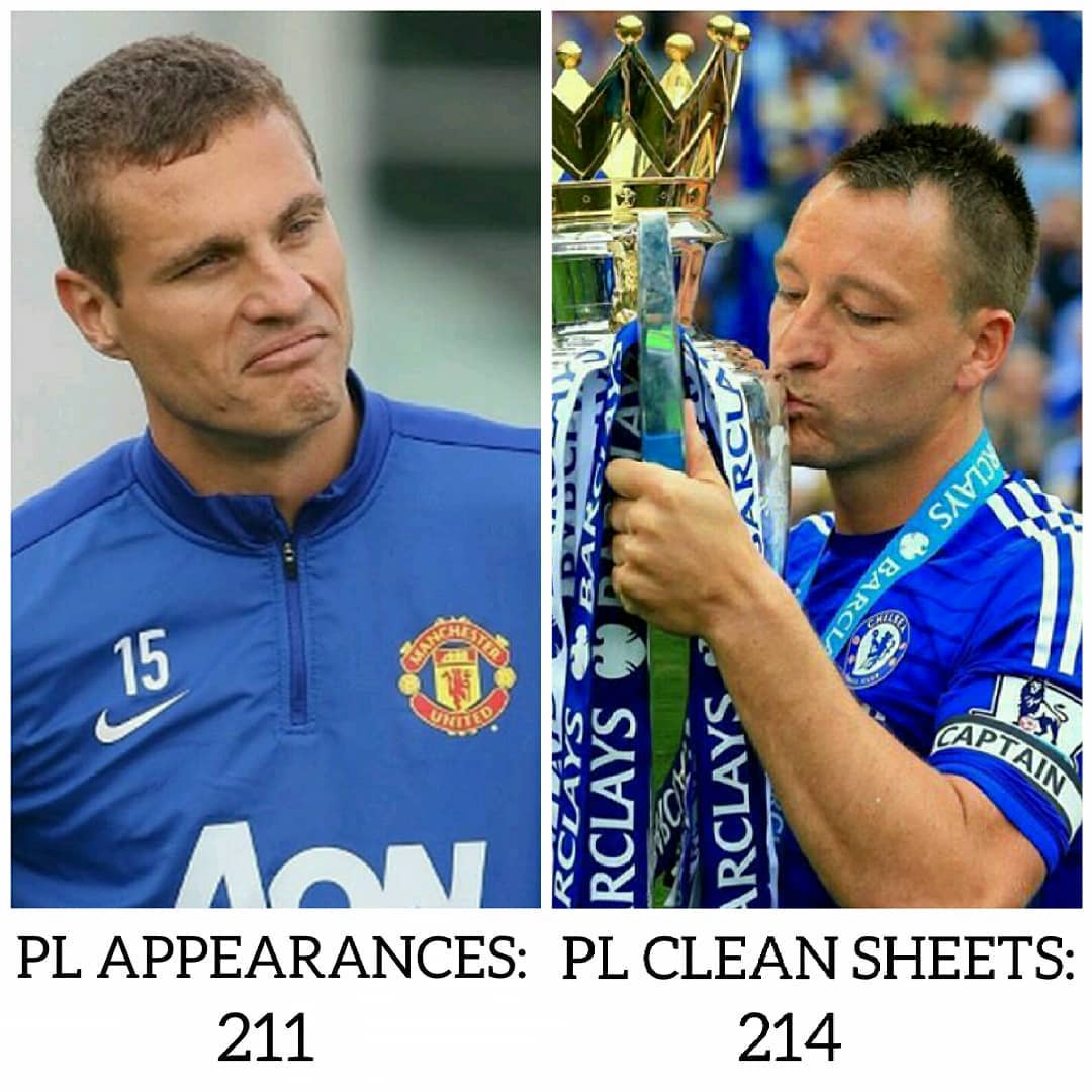 Also John Terry has more PL clean sheets than Vidic has pL appearances