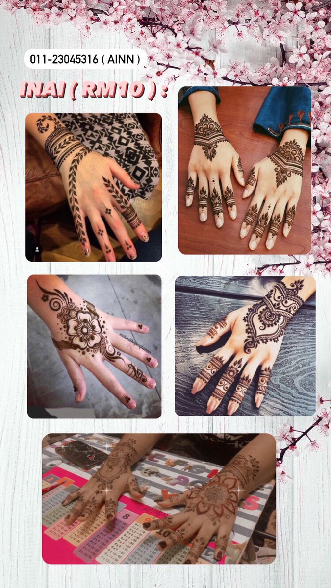 itsAinnzu's tweet photo. Sape ii berminat nak pakai inai untuk Nikah,Tunang  or just suka suka...
• boleh dm atau pun whatsapp 

011-23045316 (ainn)

•Area sungai choh, bukit rawang jaya, tradisi serta kawasan yang berdekatan.. #Inai #nikah #tunang #aresungaichohrawang #sungaichoh https://t.co/MP2dnqsUgW