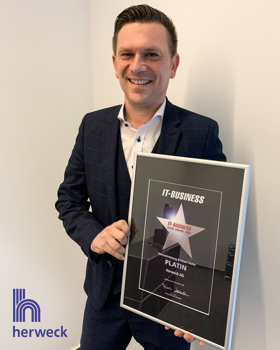 HerweckBlog's tweet photo. Beim @itbusinessde Award 2021 haben wir in der Kategorie Heimvernetzung &amp; Smart Home PLATIN gewonnen. Danke an alle, die für uns abgestimmt und uns somit zum Sieger gemacht haben! 🤩🤩 #itk https://t.co/gViIY8IvlK