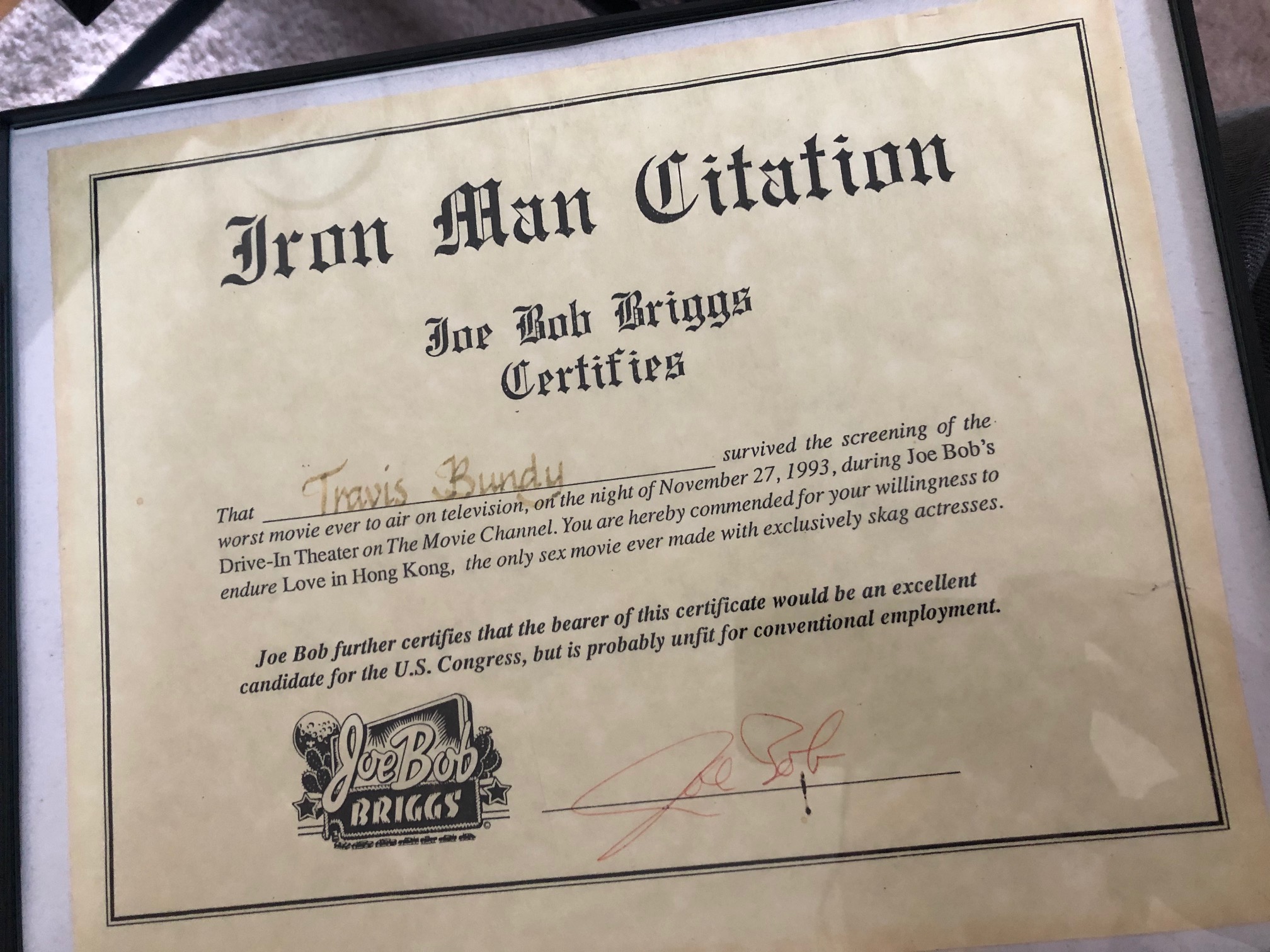 Joe Bob Briggs Twitterissa Kinky Horror The Way We Certified Iron Man Awards Is That People Had To Send In A Detailed Synopsis Of The Movie Scene By Scene To Prove They Had