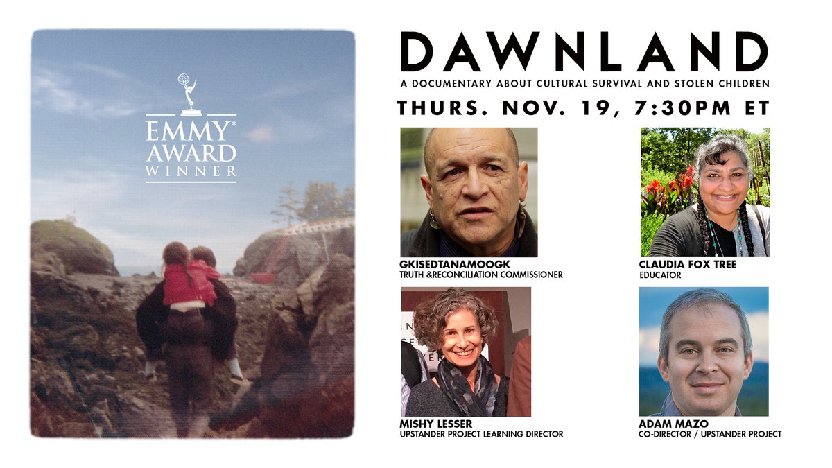 AdamMMazo's tweet photo. TONIGHT! 730p ET / 430p PT  Special Screening
86-min directors' cut @DawnlandMovie

Q&amp;A w me, @MishyLesser @ClaudiaFoxTree (Arawak/Yurumein), + TRC commissioner gkisedtanamoogk (Mashpee Wampanoag) 
Register free (optional donations): https://t.co/AWv3ZopWba #DawnlandMovie https://t.co/6bMN5ZRpxz