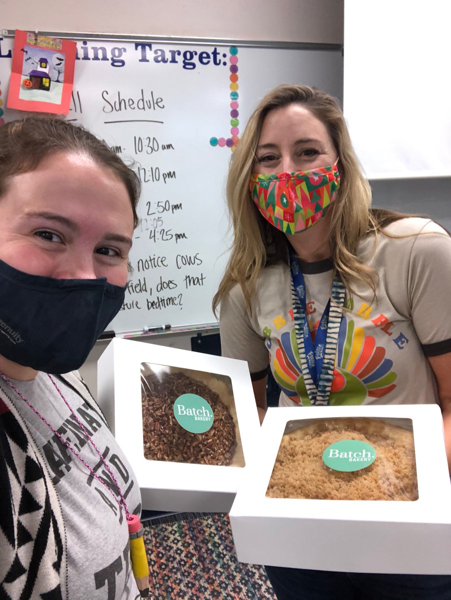 LoebMrs's tweet photo. Pies for teachers! Thank you @FHSRaccoons @FriscoHighPTSA so thankful for all you do for us! @FriscoRAIL happy to be at FHS! https://t.co/lq2lFaN7yF
