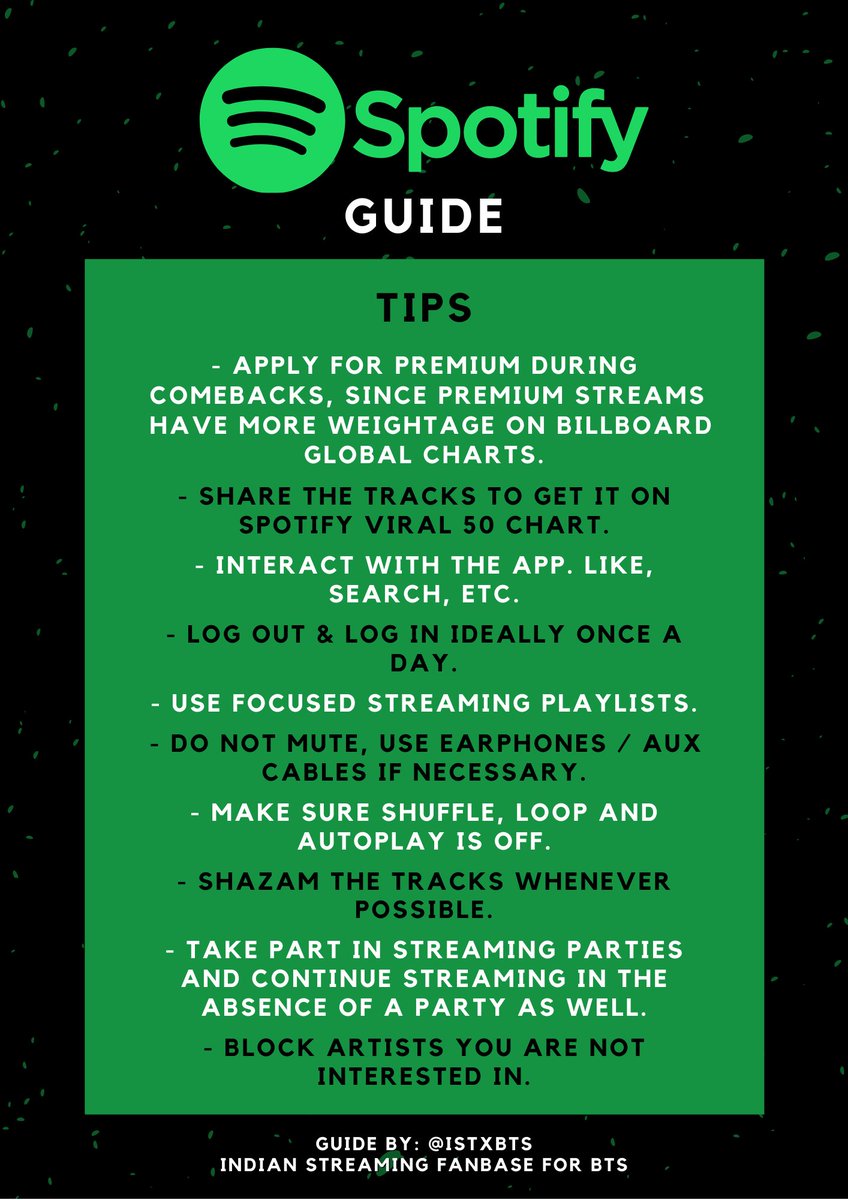 3. Spotify.Here's Spotify Guides by  @istxbts &  @BTSprojectINDIA + @BTS_twt  #LifeGoesOn  #1DayBEforeBE  #BTS_BE