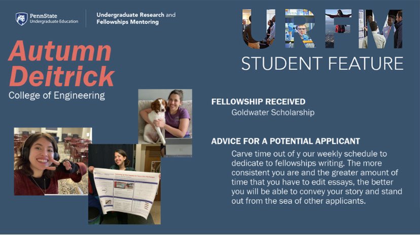 .@AutumnDeitrick, who was one of our #GoldwaterScholar recipients from last year, reflected, "When I was writing fellowship essays, I began to see my future unfold before me and a path that I could follow." 

This year’s office deadline is Sunday, November 29th!